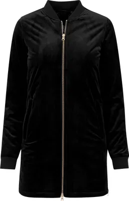 Produktbild von Urban Classics Ladies - LONG VELVET Jacke schwarz - XS