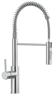 Küchenarmatur ausziehbar, 2 Strahlarten, 360° drehbar, Edelstahl