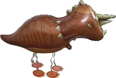 Zdjęcie produktu dla Balon foliowy Airwalker dinozaur brązowy, ok. 91 x 41 cm