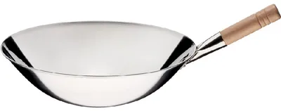 Produktbild von Wok-Pfanne, gebürsteter Edelstahl, Grifflänge 185 mm