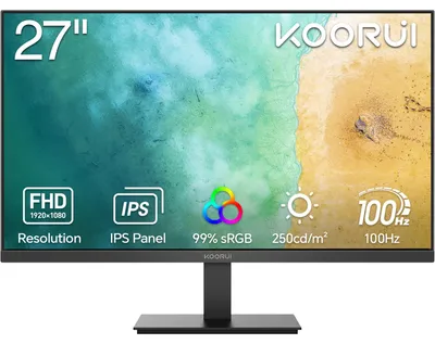 Image de Koorui E2711F Moniteur LED 68.6 cm (27 pouces), noir, FullHD, IPS, HDMI, VGA, panneau 100Hz (E2711F)