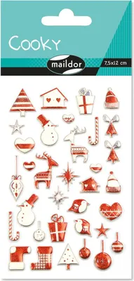 Produktbild von Maildor 10x Sticker Cooky, 1 Bogen 7,5x12cm, Weihnachten Mehrfarbig CY043O
