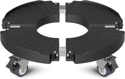 Image de Chariot pour plantes d'intérieur et d'extérieur, capacité de charge de 200 kg. Table ronde pour plantes équipée de roulettes verrouillables.