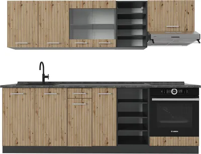 Obrázek produktu pro Kuchyňský kout Vicco R-Line Dub Artisan/antracit 240 cm , PD Antracit, Model 48963