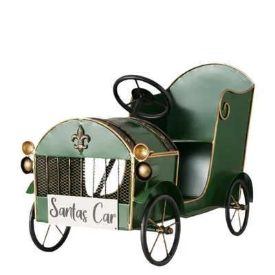 Produktbild von Weihnachtsmann SantasCar Weihnachtsdeko Auto Vintage 51cm