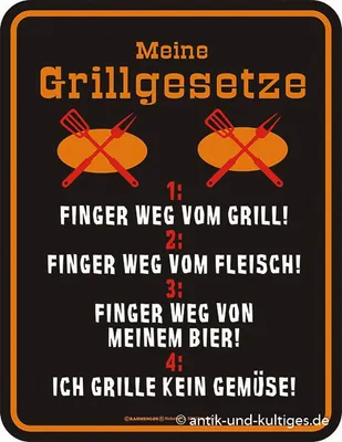 Produktbild von Blechschild Meine Grillgesetze lustiges Schild grillen Grill 17x22 cm