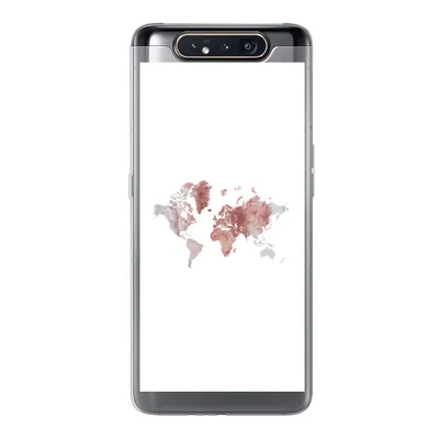 Produktbild von MuchoWow® Handyhülle Schutzhülle Hülle für Samsung Galaxy A80 Weltkarte - Rosa - Farbe Silikon Softcase Handy Hülle - Schutzdeckel