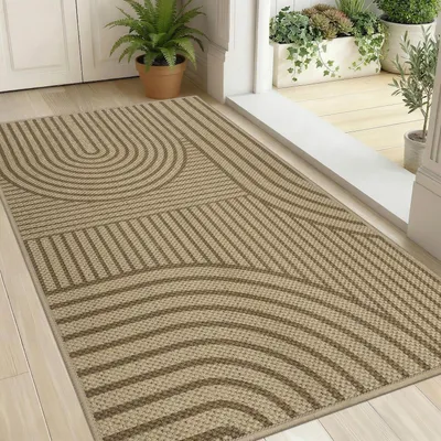 Zdjęcie produktu dla Mata antypoślizgowa do wycierania brudu, 60x90 cm, kolor brązowy, nadaje się do użytku wewnątrz i na zewnątrz, można prać