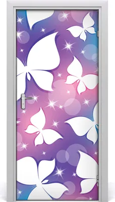 Produktbild von Tulup Türaufkleber 95x205 cm Dekorative Aufkleber Selbstklebend Wasserdichte Tapete Abnehmbar Schlafzimmer Wohnzimmer Wohnkultur - Schmetterlinge Wand