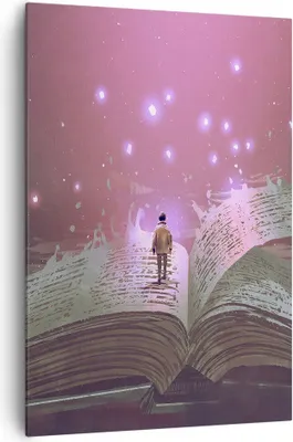 Produktbild von Bild auf Leinwand - Leinwandbild - Einteilig - Fantasy Buch - 70x100cm - Wand Bild - Wanddeko - Wandbilder - Leinwanddruck - Kunstdruck - Wanddekoration - Leinwand bilder - Wandbild - PA70x100-4010