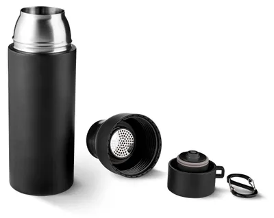 Thermosflasche 550 ml, doppelwandig, Einhandverschluss, Edelstahl