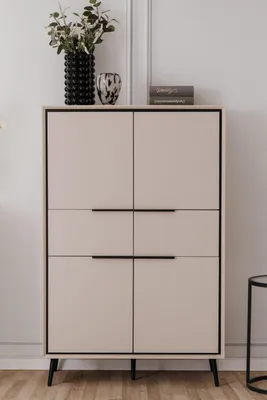 Produktbild von Highboard Kommode Arona | sand / schwarz