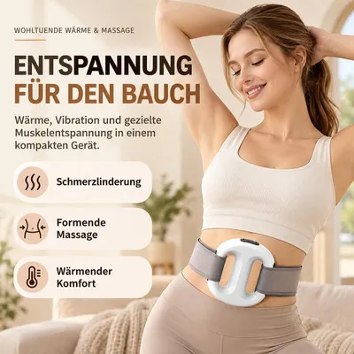Produktbild von Faszien Massagegerät elektrisch, Vibrationsmassage mit Wärme, 3 Modi und 5 Stufen, freihändig mit Massagegurt, für Rücken, Nacken, Taille und Beine
