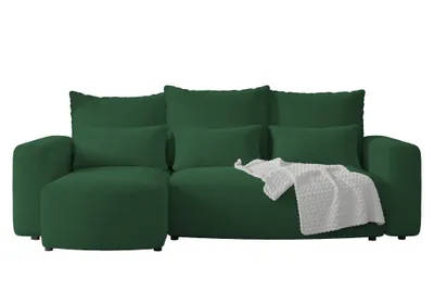 Produktbild von 4ALLHOME Ecksofa mit Schlaffunktion Travis, Couch, Sofa mit Bettkasten, Eckcouch, L-Form, Schlaffsofa, Universal, Cord Onega 01 Grün
