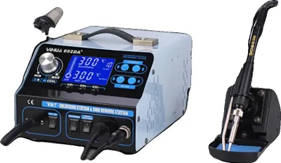 Produktbild von Lötstation, 780W Leistung, Temperaturbereich 100-480°C, geeignet für SMD-Komponenten, dynamische Windgeschwindigkeitsanzeige, Hochtemperaturschutz