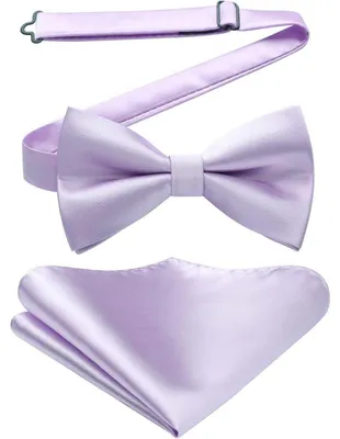 Produktbild von Fliege mit Einstecktuch Set Herren Lila Vorgebundene Fliege Anzug für Hochzeit Smoking