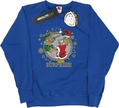 Produktbild von Tom And Jerry - "Christmas Surprise" Sweatshirt für Damen BI11678 (XXL) (Königsblau)