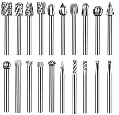 Immagine prodotto di Set da 20 pezzi di punte HSS rotanti per intaglio del legno; punte da 1/8 di pollice per utensili Dremel.