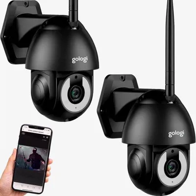 Zdjęcie produktu dla Gologi Superior – Zestaw 2 kamer IP do użytku zewnętrznego – 5 MP, PTZ, Wi-Fi dwupasmowe, detekcja ruchu i osób