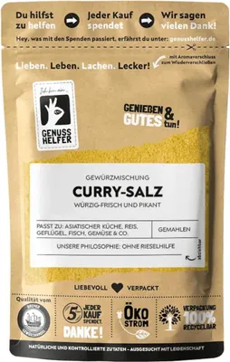 Produktbild von Curry Salz, exotische Salzmischung mit Curry Pulver & Meersalz, 100g