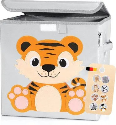 Produktbild von Spielkiste für Kinder, 33x33x33cm, stabil, mit Deckel