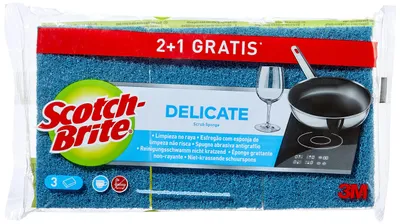 Immagine prodotto di Scotch-Brite, spugna abrasiva laminata per pentole, universale, confezione da 3 pezzi, materiale composito, multicolore, 0