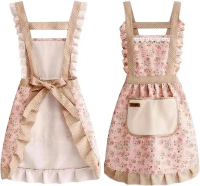 Image de Sac de cuisine pour femmes - Sac avec poche - Cuisine et pâtisserie - Coupe ajustée - 195 x 185 cm - Rose