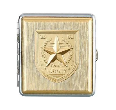Produktbild von ZIGARETTENETUI "ARMY" für 20 Zigaretten aus Metall Zigarettenbox Zigarettendose Etui Case Box Dose Hardcase 93 (Gold-Army)