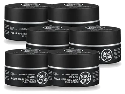 Productafbeelding van 6 x Red One Haarwax Black Aqua Haargel - 150 ml - Voordeelverpakking - 6 stuks
