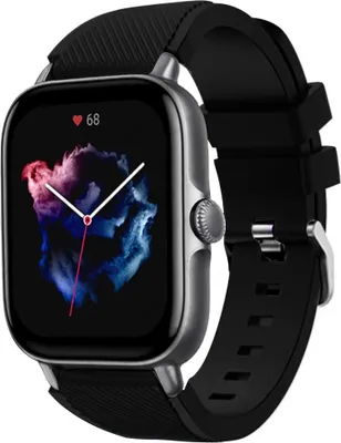 Produktbild von Strap-it Amazfit GTS 3 Silikonarmband (Schwarz)