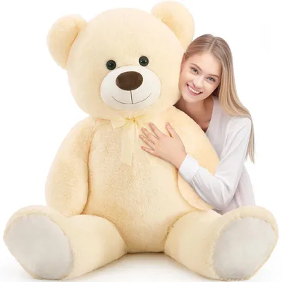Riesen-Plüschbär 130 cm, weich, beige, Kuscheltier