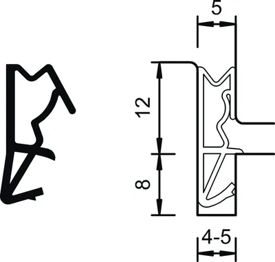 Produktbild von Deventer Haustürdichtung S6512a - Türdichtung für Falzhöhe 12mm, Kunststoff rustikalbraun - 150m