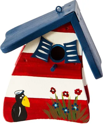 Produktbild von Vogelvilla Nistkasten Leuchtturm, Nistmini hängend, rot weiß