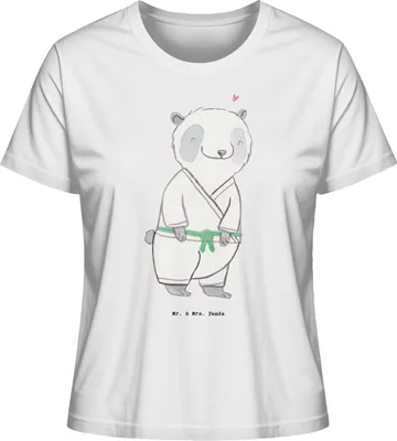 Produktbild von Mr. & Mrs. Panda Oberteil Damen Panda Jiu Jitsu Größe XL - Weiß - Geschenk, Selbstverteidigung, Japanische Kampfkunst, Sommershirt, Kurzarmshirt, Shirt Mit Print