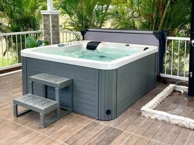 Image de Bain de massage Whirlpool Outdoor-Spa Hot Tub Hydromassagewanne 190x190 cm