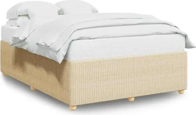 Produktbild von vidaXL Bettgestell ohne Matratze Creme 140x200 cm Stoff
