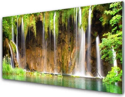 Produktbild von Acrylglasbilder 100x50 Wandbild Druck Wasserfall Natur