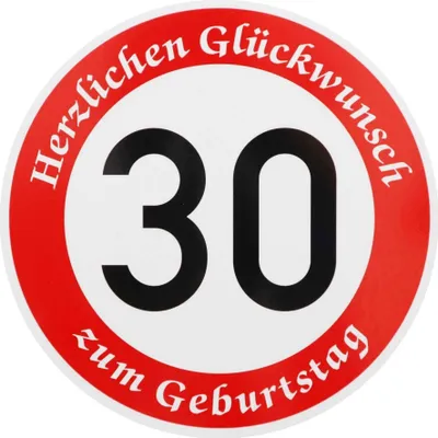 Produktbild von ORIGINAL VERKEHRSSCHILD 30 MIT GEBURTSTAGSTEXT als Sonderschriftzug Geburtstagsgeschenk Verkehrszeichen Schild Geburtstagsschild Straßenschild Geschenkidee Schilder Verkehrsschilder Straßenschilder