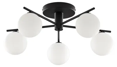 Productafbeelding van Plafondlamp PRATO, zwart-wit, 5xG9, 8W, metaal, afmetingen: 27x66x66 cm, IP20, merk Jupiter