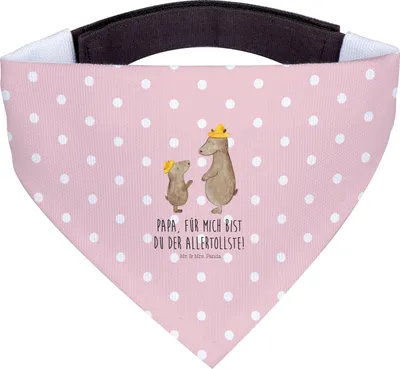 Produktbild von Mr. & Mrs. Panda Tuch Bären mit Hut - Rot Pastell - Geschenk, Family, Halstuch Für Hunde, Muttertag, Papa, Vatertag, Hundehalstuch, Kinder, Hund