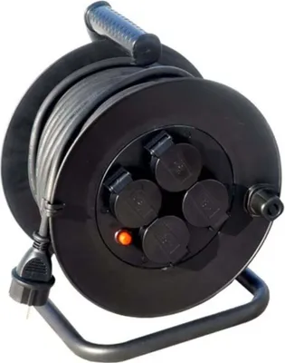 Obrázok produktu pre Solight PB33, Čierna, 4 AC zásuvky/AC zásuviek, Uhlové, 25 m, 1,5 mm², IP44