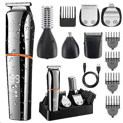 Produktbild von 5-in-1 Barttrimmer für Herren – Präzises, kabelloses Pflege-Set, wasserdicht IPX7, für Bart, Haare, Körper, Nasen- & Ohrenhaare, mit Folienrasierer