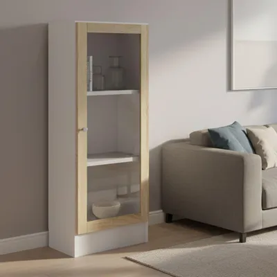 Produktbild von Dmora Bücherregal Alexiane 40,6x28,3x107,2 cm Weiß 2 Böden 1 Tür