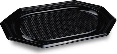 Produktbild von 20x Catering-Platte rPET oval schwarz 35 x 24,7 cm