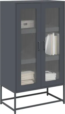 Produktbild von Highboard Anthrazit 68x39x123 cm Stahl, Kommoden DesignMöbel