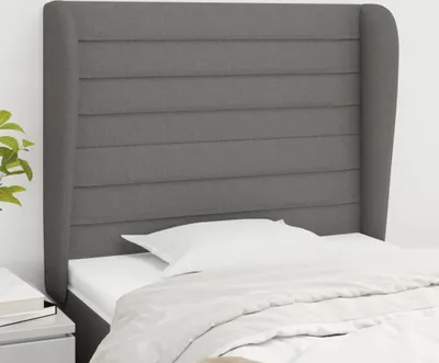 Produktbild von The Living Store Kopfteil mit Ohren Dunkelgrau 83x23x118/128 cm Stoff