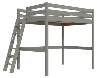 Immagine prodotto di Letto a soppalco 140x200 Sylvia con scala inclinata - Grigio