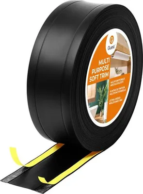 Zdjęcie produktu dla QUEST Listwa wykończeniowa W1 z PCV 6w1 1x75mm, 5m samoprzylepna, maskująca elastyczna listwa podłogowa, ścienna, czarny