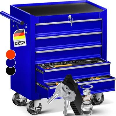 Produktbild von MASKO® Werkstattwagen 5 Schubladen, abschließbar, massives Metall, ohne Werkzeug
