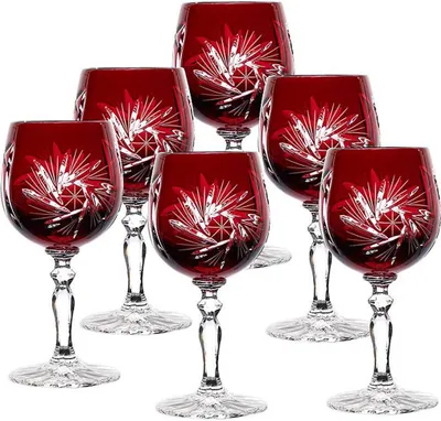 Produktbild von Likörglas rot Schleuderstern 6er Set (60ml)
